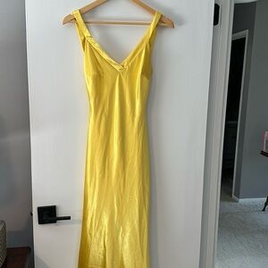 Lulus Yellow Satin Dress